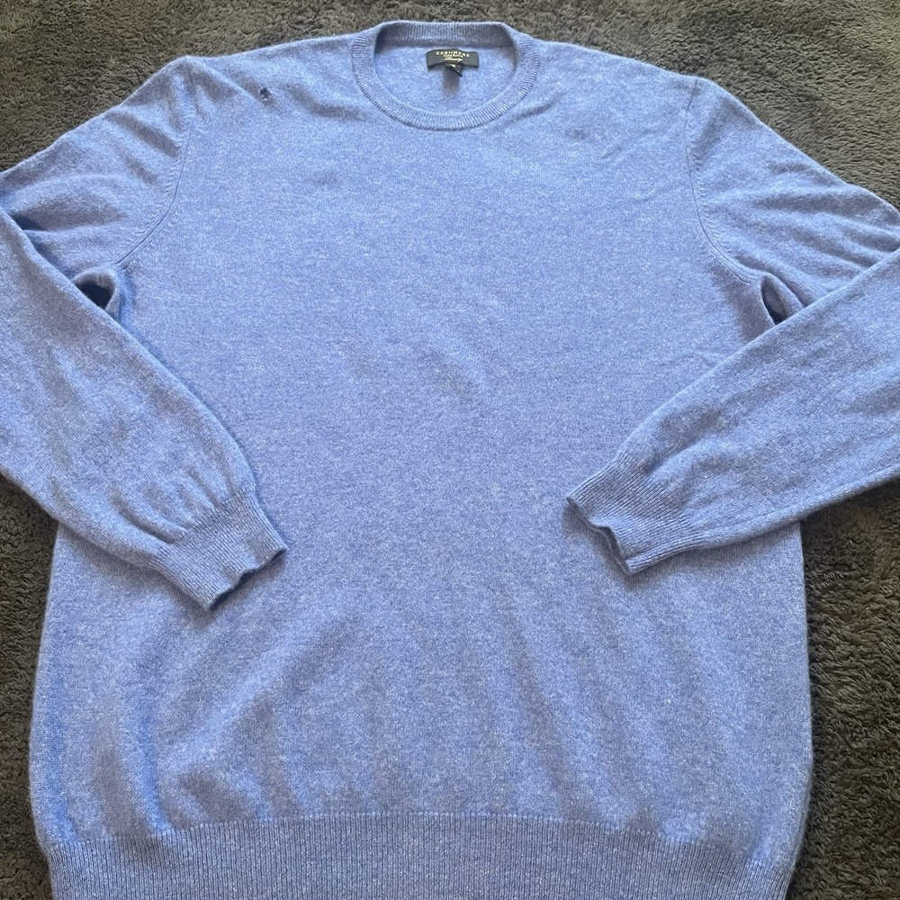Club Room Cashmere Sweater Mens XXL Blue Crewneck Luxury Soft Warm Pullover